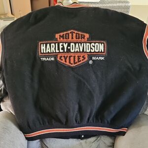 VINTAGE Harley-Davidson Bomber/ Varsity Jacket with Orange and White Logo 3XL